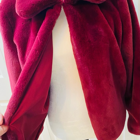 A new day. Gorgeous faux sofffttt burgundy colored fur - Picture 3 of 11